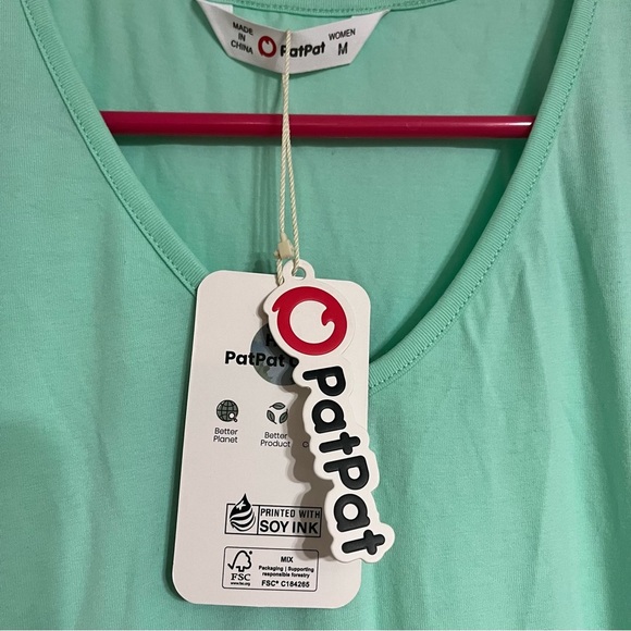 NWT Womens PatPat Ruffle Sleeve Hi-Lo Floral Print Teal White Dress Size Medium - Picture 7 of 8